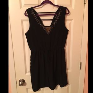 Black Cinched Waist Dress